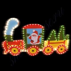 Гирлянда ˮРождественский поездˮ, дюралайт, цветной фон из пластика							Snowhouse в строительных магазинах СтройГрад