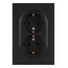 Розетка ЭРА Arktik 16-2104-05 двойная с заземлением 2X2P+E Schuko 16А-250В антрацит в строительных магазинах СтройГрад
