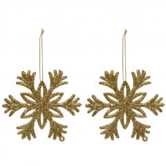 Подвеска ˮСнежное волшебствоˮ 10 см (набор 2 шт), золото в строительных магазинах СтройГрад