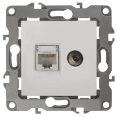 Розетка ЭРА комбинированная RJ45+TV белый с/у 12-3110-01 в строительных магазинах СтройГрад