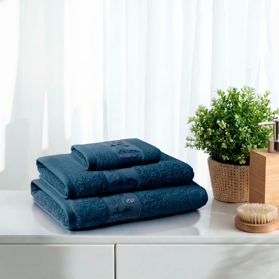 Полотенце махровое Хорошо Дома МХ45 50/90 Магнолия Темно-лазурный /бордюр V 31 в строительных магазинах СтройГрад
