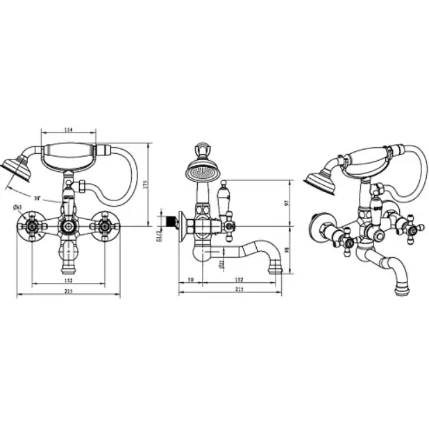 Смеситель BOHEME, Flora, для ванны, бронза, 313-FL в строительных магазинах СтройГрад