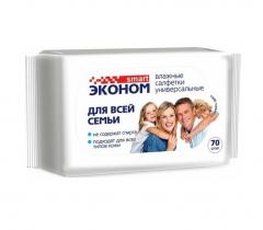 Салфетки влажные Эконом smart 70шт ДЛЯ ВСЕЙ СЕМЬИ в строительных магазинах СтройГрад