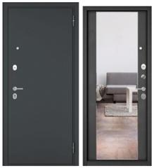 Дверь стальная Mastino, FAMILY MASS 70, 960*2050*70мм, лев.зеркало 164, черн.муар/МДФ бетон