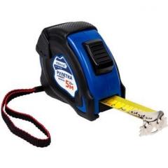 Рулетка КОБАЛЬТ Комфорт 5м x 25мм обрезиненный корпус, автостоп, магн.крючок, мат. покрытие ленты в строительных магазинах СтройГрад
