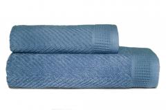 Полотенце махровое Виктория 70х130см, 100% хлопок, синий в строительных магазинах СтройГрад