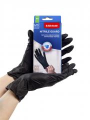Перчатки NITRILE GUARD одноразовые нитриловые S/M 10шт черные в строительных магазинах СтройГрад