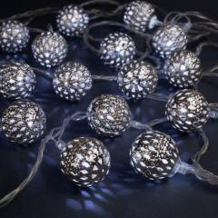 Гирлянда «Нить» 4 м с насадками «Шарик с узором», IP20, прозрачная нить, 20 LED, свечение белое, 8 р в строительных магазинах СтройГрад