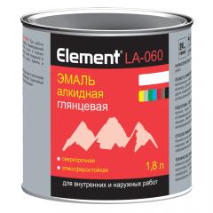 Эмаль алкидная Element LА-060 глянцевая белая 1,8л. (2,2кг) Alpa