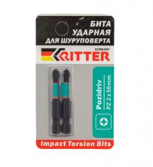 Бита Ritter Impact PZ2х50мм магнитная, сталь S2, 2шт, блистер PS20122057 в строительных магазинах СтройГрад