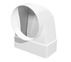 Соединитель угловой 90°, плоского воздуховода с круглым пластик, 55х110/D100  511СК10КП в строительных магазинах СтройГрад