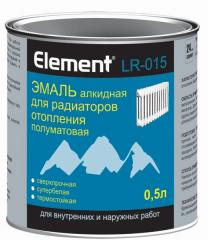 Эмаль для радиаторов Element LR-015 алкидная полуматовая белая 0,5 (0,61кг) Alpa
