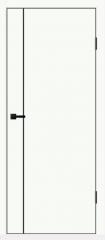 Полотно дверное EMALUX GALANT M1 глух., кромка 2мм черн., молдинг черн., белый опал, 800*2000 в строительных магазинах СтройГрад