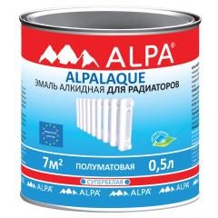 Эмаль для радиаторов Alpalaque алкидная полуматовая белая 0,5 (0,61кг) Alpa