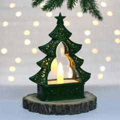 Сувенир с подсветкой ˮВолшебная ёлочкаˮ 12,5*5,3*16,5 см, Зеленый (работает от батареек 3*ААА) в строительных магазинах СтройГрад