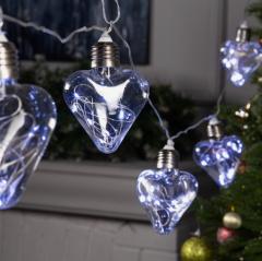 Гирлянда «Нить» 3 м с насадками «Лампочки сердца», IP20, прозрачная нить, 80 LED, свечение белое, 8 в строительных магазинах СтройГрад