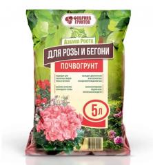 Почвогрунт для розы и бегонии Азбука роста 5л в строительных магазинах СтройГрад