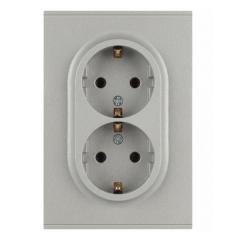 Розетка ЭРА Arktik 16-2104-03 двойная с заземлением 2X2P+E Schuko 16А-250В алюминий в строительных магазинах СтройГрад