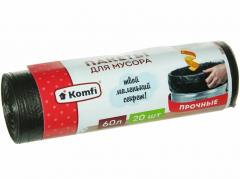 Мешки для мусора ПНД 60л 20шт Komfi/50 в строительных магазинах СтройГрад