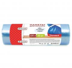 Мешки для мусора 120л 10 шт голубые Komfi/30 в строительных магазинах СтройГрад