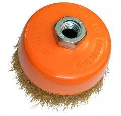 Кордщетка BOHRER для УШМ чашеобразная латунированная мягкая 75мм 36100075 в строительных магазинах СтройГрад