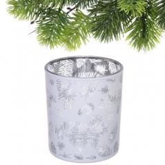 Подсвечник ˮЗимняя хвояˮ 8,5*10 см, Белый в строительных магазинах СтройГрад