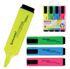 Набор текстовыделителей 4 ЦВЕТА, BRAUBERG ˮORIGINAL NEONˮ, линия 1-5 мм, 152215 в строительных магазинах СтройГрад