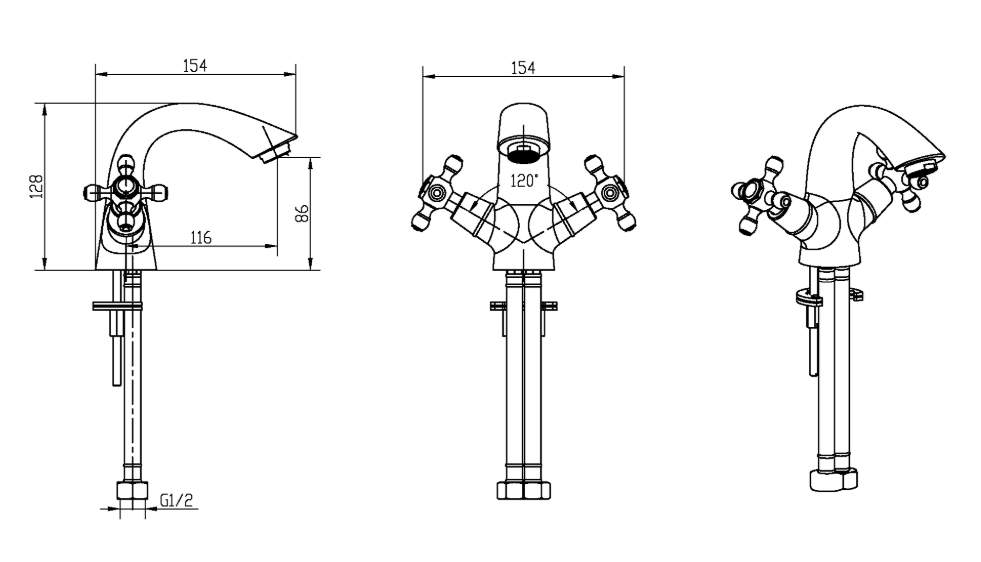 Смеситель BOHEME, Flora, для умывальника, бронза, 311-FL в строительных магазинах СтройГрад