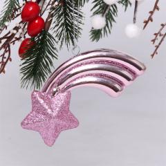 Ёлочная игрушка ˮЗвезда желанийˮ 11*5*1,5 см, розовый в строительных магазинах СтройГрад