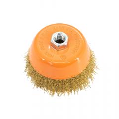 Кордщетка BOHRER для УШМ чашеобразная латунированная мягкая 100мм 36100100 в строительных магазинах СтройГрад