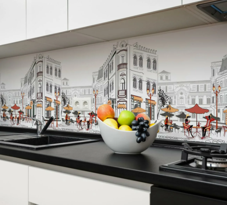 Фартук кухонный Stella Уличное кафе 3000х600х0,8мм АБС в строительных магазинах СтройГрад