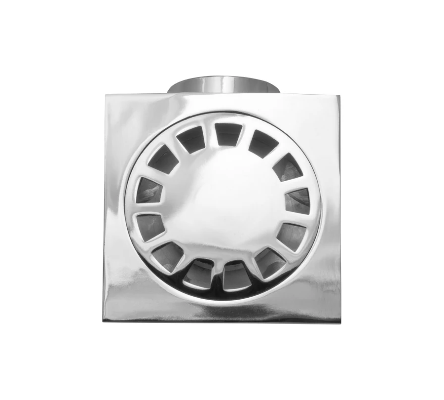 Трап мет. угловой 10х10 см (диам. 50 мм.) (нерж) гидрозатвор в строительных магазинах СтройГрад