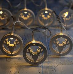 Гирлянда «Нить» 2 м с насадками «Олень», IP20, прозрачная нить, 10 LED, батарейки AAх2 (нет в компле в строительных магазинах СтройГрад