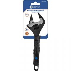 Ключ разводной с тонкими губками КОБАЛЬТ 200 мм, ширина захвата 40 мм, двухкомпонентная рукоятка в строительных магазинах СтройГрад
