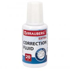 Корректирующая жидкость BRAUBERG EXTRA быстросохнущая, 20 мл, с кисточкой, 229397 в строительных магазинах СтройГрад