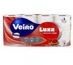 Туалетная бумага VEIRO LUXX 3-х сл. 8рул АРОМА АРБУЗ в строительных магазинах СтройГрад