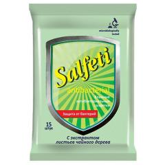 Салфетки влажные SALFETI №15 в/с антибакт с экстрактом чайного дерева