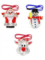 Украшение на шею светящееся ˮСверкающий Дед Мороз/Снеговик/Оленьˮ в строительных магазинах СтройГрад