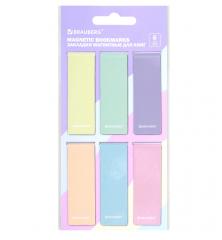 Закладки для книг МАГНИТНЫЕ, ˮPASTELˮ, набор 6 штук, 60x20 мм, BRAUBERG, 117013 в строительных магазинах СтройГрад
