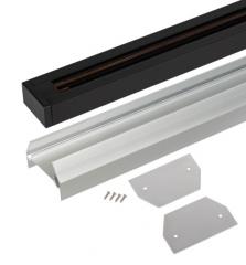 Шинопровод ЭРА TR-SET-200-1PT-PC BK однофазный с профилем для натяжного потолка 2м черный в строительных магазинах СтройГрад