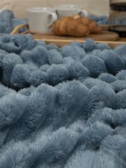 Плед фланель крупный рубчик 150*200 см 94649 синий в строительных магазинах СтройГрад