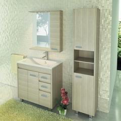 Комплект мебели COMFORTY, Марио-75, сосна лоредо, (тумба, раковина Quadro 75, зеркальный шкаф)