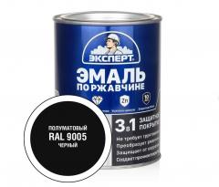 ЭКСПЕРТ Эмаль по ржав. 3в1 полуматовая черный RAL 9005 (0,8кг 6шт) в строительных магазинах СтройГрад