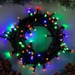 Гирлянда «Нить» 10 м, IP20, тёмная нить, 100 LED, 8 режимов, 220 В, свечение мульти в строительных магазинах СтройГрад