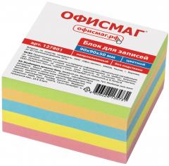 Блок для записей ОФИСМАГ непроклеенный, куб 9*9*5 см, цветной, 127801 в строительных магазинах СтройГрад