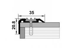 Порог Д07 НЕ 90 для ступеней с резиновой вставкой 35х20,8мм 900мм Серебро в строительных магазинах СтройГрад