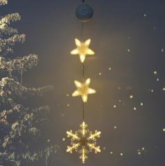 Фигура светодиодная ˮСнежинкаˮ 16.5*17.5 см (батарейки 3 ААА), 1 реж, Теплый белый в строительных магазинах СтройГрад