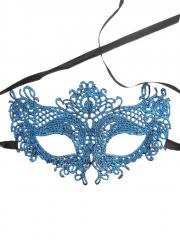 Маска маскарадная Ажурная голубая из полиэстера с лентой для креп. на голове (полиэс) / 19х10 80996 в строительных магазинах СтройГрад