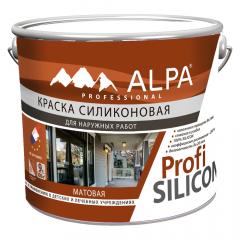 Краска фасадная Profi Silicon акриловая матовая белая 9л (14,4кг) Alpa