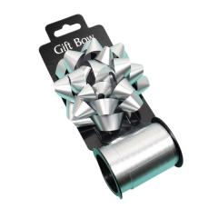 Набор для декорирования ˮРомансˮ бант d=10 см, лента 1,6 см (10м), Серебро в строительных магазинах СтройГрад